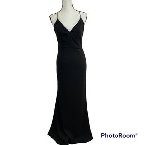 Jarlo Evening Dress Black Spaghetti Strap Event Dress Size 4